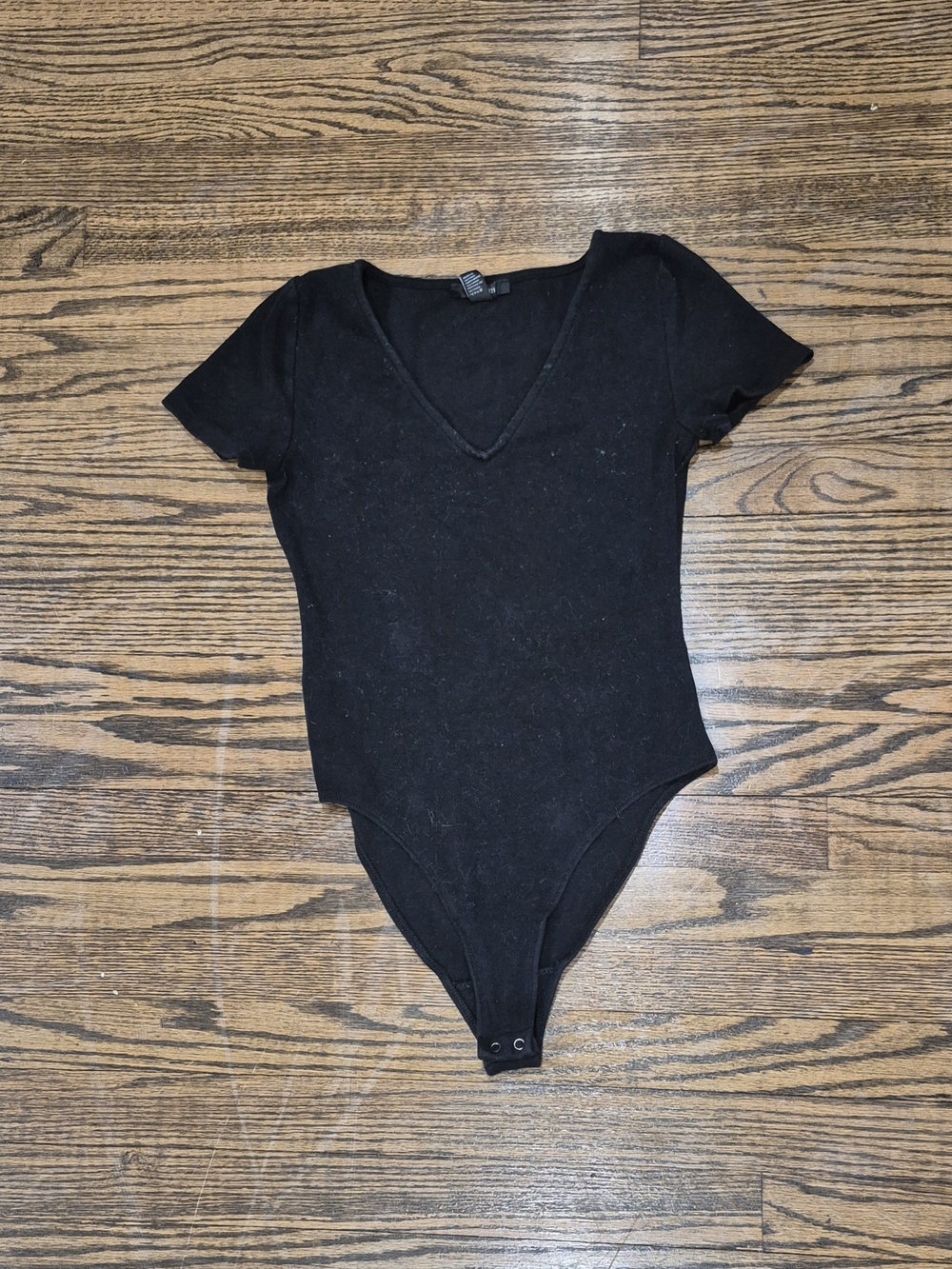 Forever 21 Black V-Neck Short Sleeve Kids Bodysuit
